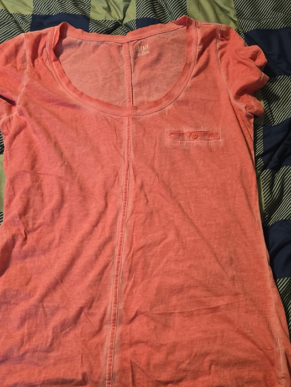 a.n.a Coral Crewneck Pocket Tee